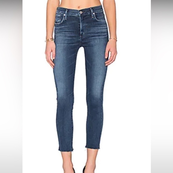 Agolde Denim - Agolde Sophie High Rise Skinny Crop fray jeans
